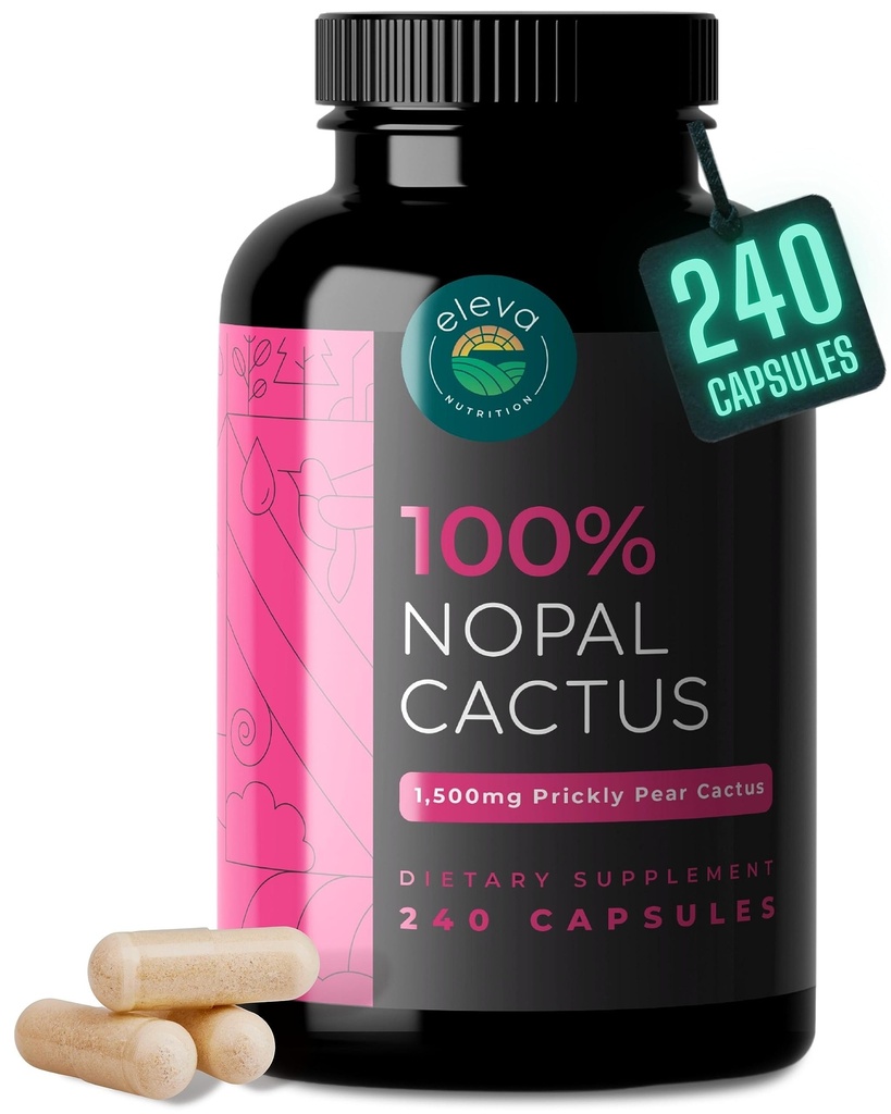 Κάψουλες Nopal Cactus 1500mg- Βιολογικό εκχύλισμα φρούτων Prickly Pear Cactus σε σκόνη & μαύρο πιπέρι για απορρόφηση- Φυσικό Prickly Pear Super συμπλήρωμα- Ίνες, βιταμίνες και ορυκτά 240 κάψουλες