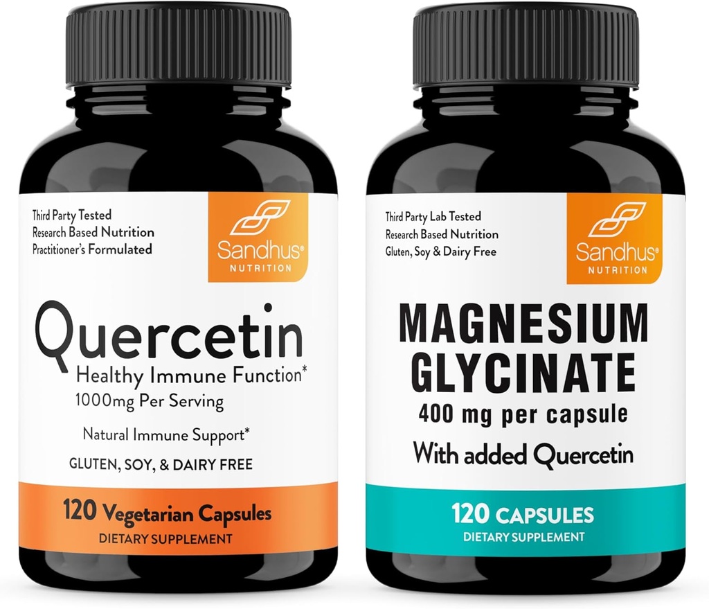 Sandhu's Quercetin & Magnesium Glycinate Complex Capsules | Supports Immune, Muscle Health & Quality Sleep