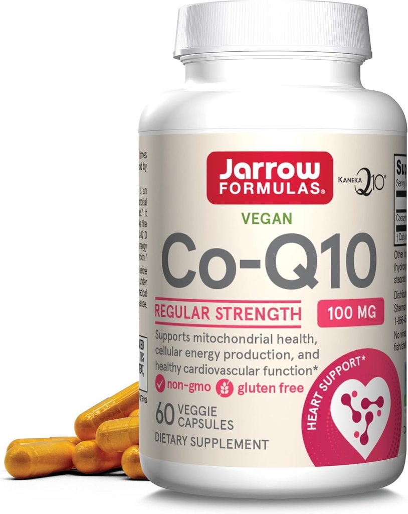Jarrow Formulas Co-Q10 100 mg - 60 Veggie Caps - Αντιοξειδωτική Υποστήριξη για τη Μιτοχονδριακή Υγεία, την Παραγωγή Ενέργειας & την Καρδιαγγειακή Λειτουργία - Έως 60 Υπηρεσίες
