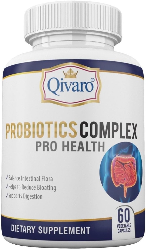 Probiotic Complex Pro Health - Digestive Balance and Immune Support - Natural and Organic Supplement - Καθημερινή Προβιοτική Υποστήριξη - Vegan and Non-GMO - Made in USA – 60 Capsule