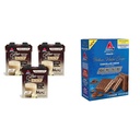Atkins Iced Coffee Vanilla Latte Protein Shake, 15g Protein, 4g Net Carb, Keto Friendly & Chocolate Crème Protein Wafer Crisps, 10g Protein, 4g Net Carb, 5 Count