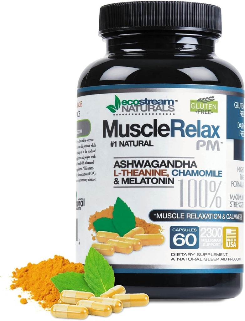 Φυσικό βράδυ-Χρόνος υποστήριξης μυών Χαλαρώστε PM - Πάνω από 2.300 Milligrams Δύναμη - Ευκολία νύχτα Κάψουλες Ώρα Ξεκούραση Υποστήριξη με μαγνήσιο, Ashwaganha, Βαλεριάνα, πάθος λουλούδι