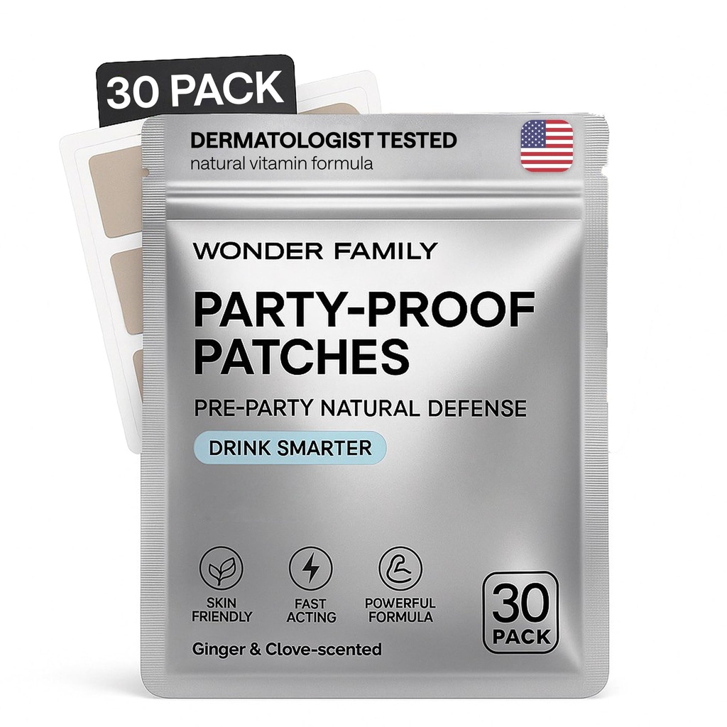 Recovery Patches for Men & Women – Grey Pack Morning Relief After Parties, Drinking & Nights Out – With B-Complex, Vitamins A C D E, Glutathione, Boswellia & Herbal Antioxidants – 30 Patches