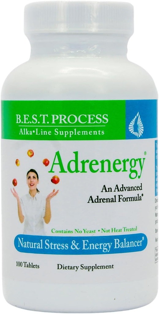 Adrenergy (12 Pack) Καλύτερη Αλκαλίνη διαδικασία - Φυσική Adrenal υποστήριξη με εκχύλισμα Adrenal Gland, προσαρμογόνες, βιταμίνες & ορυκτά
