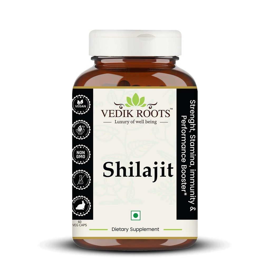 Shilajit Capsules for Men & Women | Pure & Natural Himalayan Shilajit | 60 Capsules