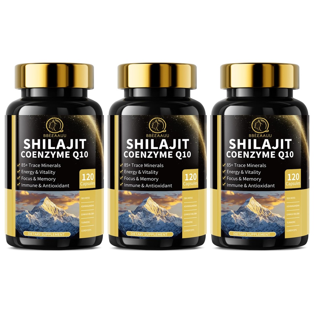 Shilajit Capsules with Sea Moss & Ashwagandha for Men & Women,12 in 1 Himalayan Shilajit Supplements