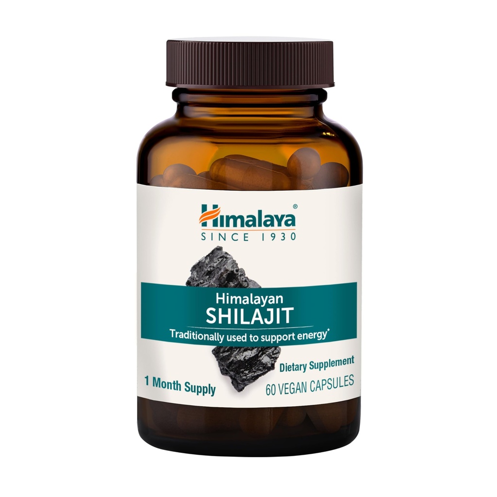 Himalaya Shilajit - Herbal Energy Supplements with Fulvic Acid and 85+ Trace Minerals, from Shilajit Resin, Vegan, Non-GMO, Gluten Free, 250 mg, 60 Capsules