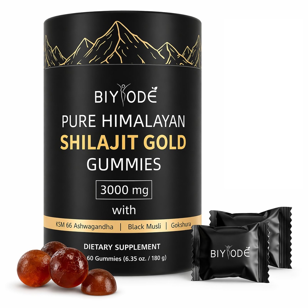Shilajit Gummies: Pure Shilajit Himalayan Rich in Ashwagandha Gaulshura Fulvic Acid 85 Micronutrients Suitable for Men and Women No Added Sugar 60 Gummies 30 Day Supply