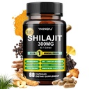 Shilajit Capsules 10 in 1 Supplement 60 Capsules - Shilajit Extract with Ashwagandha, Rhodiola Rosea, Panax Ginseng, Cordyceps, Turmeric, Ginkgo, Fulvic Acid Trace Minerals Supplement, Gluten Free