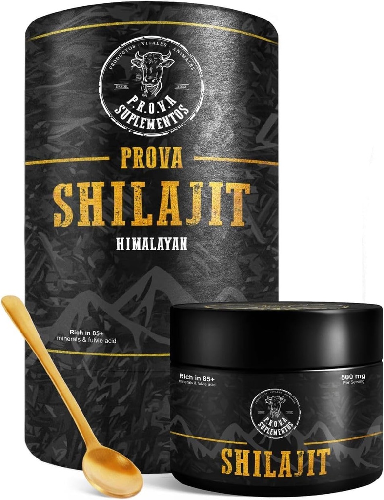 Himalayan Pure Shilajit Resin | 85+ Trace Minerals, 75% Fulvic Acid | Lab Test Report Included | 500mg Servings (50g)