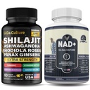 Shilajit Capsules + NAD+ Supplement – Cellular Energy, Brain Fog Support, Focus, Anti-Aging, Mitochondrial Health for Men & Women