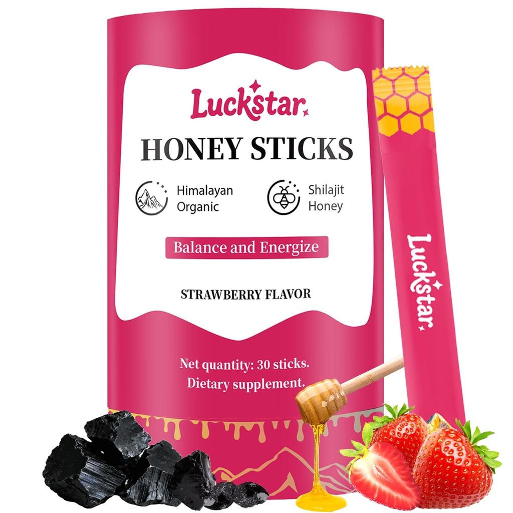 Himalayan Shilajit Honey Sticks – 75%+ Fulvic Acid, 85+ Trace Minerals | Natural Energy & Immunity Booster | Easy Single-Use 30 Packets