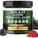 Adndale Himalayan Natural Shilajit Gummies for Men & Women, Sugar-Free Mixed Berries Flavor - with Ashwagandha, Sea Moss, Lion’s Mane & Saffron + Zinc & Selenium - 90 Gummies (45 Servings)