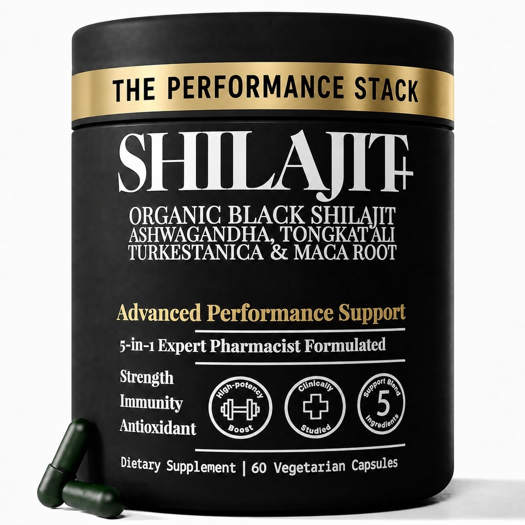 5-in-1 Himalayan Shilajit for Men & Women – 1250mg | Ashwagandha, Tongkat Ali, Maca Root & Turkesterone – 80% Fulvic Acid – Energy, Testosterone & Vitality, (60 Vegan Capsules)