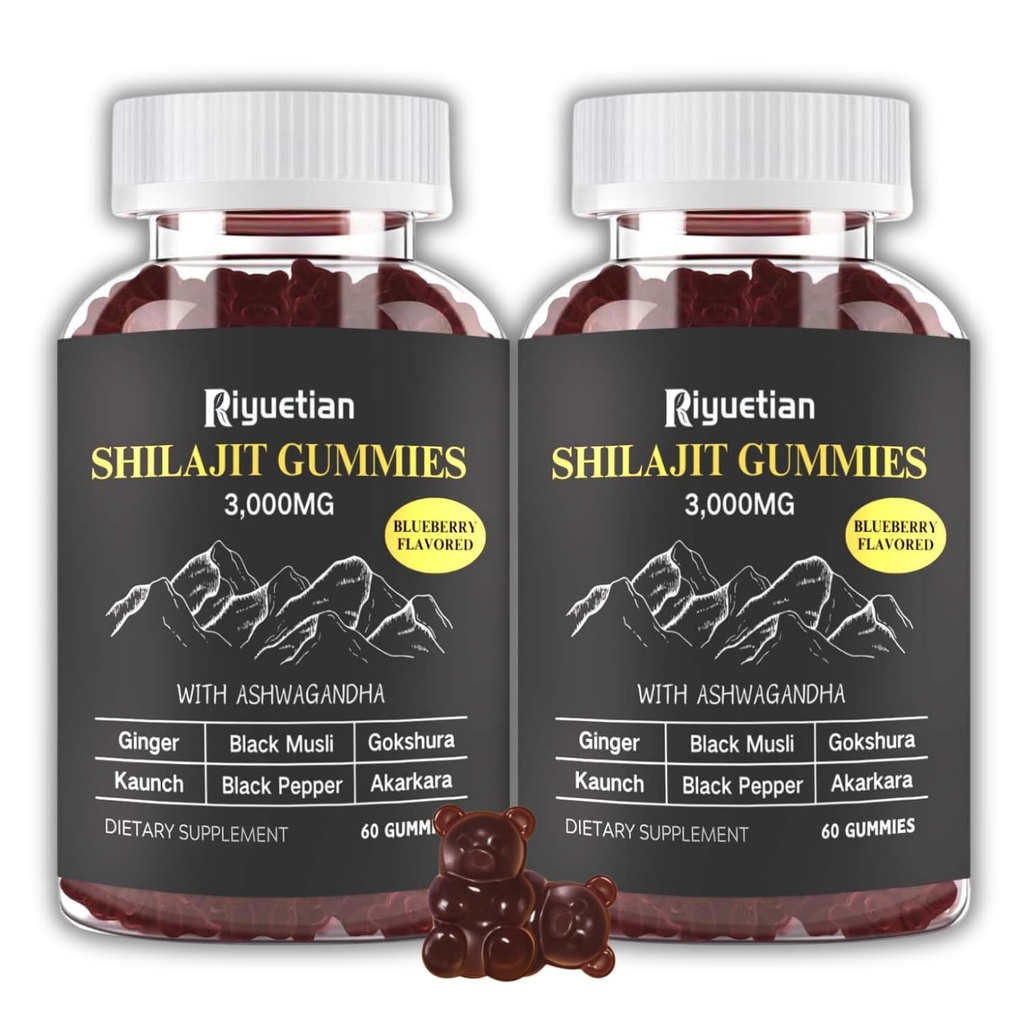 Shilajit Gummies | 3000MG Pure Himalayan Gold with Fulvic Acid | Pure Shilajit for Men Supplements | Natural Rejuvenation, Improve Endurance & Immune Support | Vegan & Non-GMO, 120ct