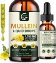 (2 Pack) Mullein Drops for Lungs - Πνεύμονα Καθαρίστε και αναπνευστική υποστήριξη, Ισχυρό 4 σε 1 Mullein Leaf Extract με Elderberry, Marshmallow Root και πορτοκαλί Peel για Bronchial Υποστήριξη, 1 Fl Oz