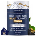 Shilajit Gummies - Himalayan Natural Shilajit Gummies 3000mg - Zinc, Ashwagandha - Natural - No Added Sugar - 60 Count