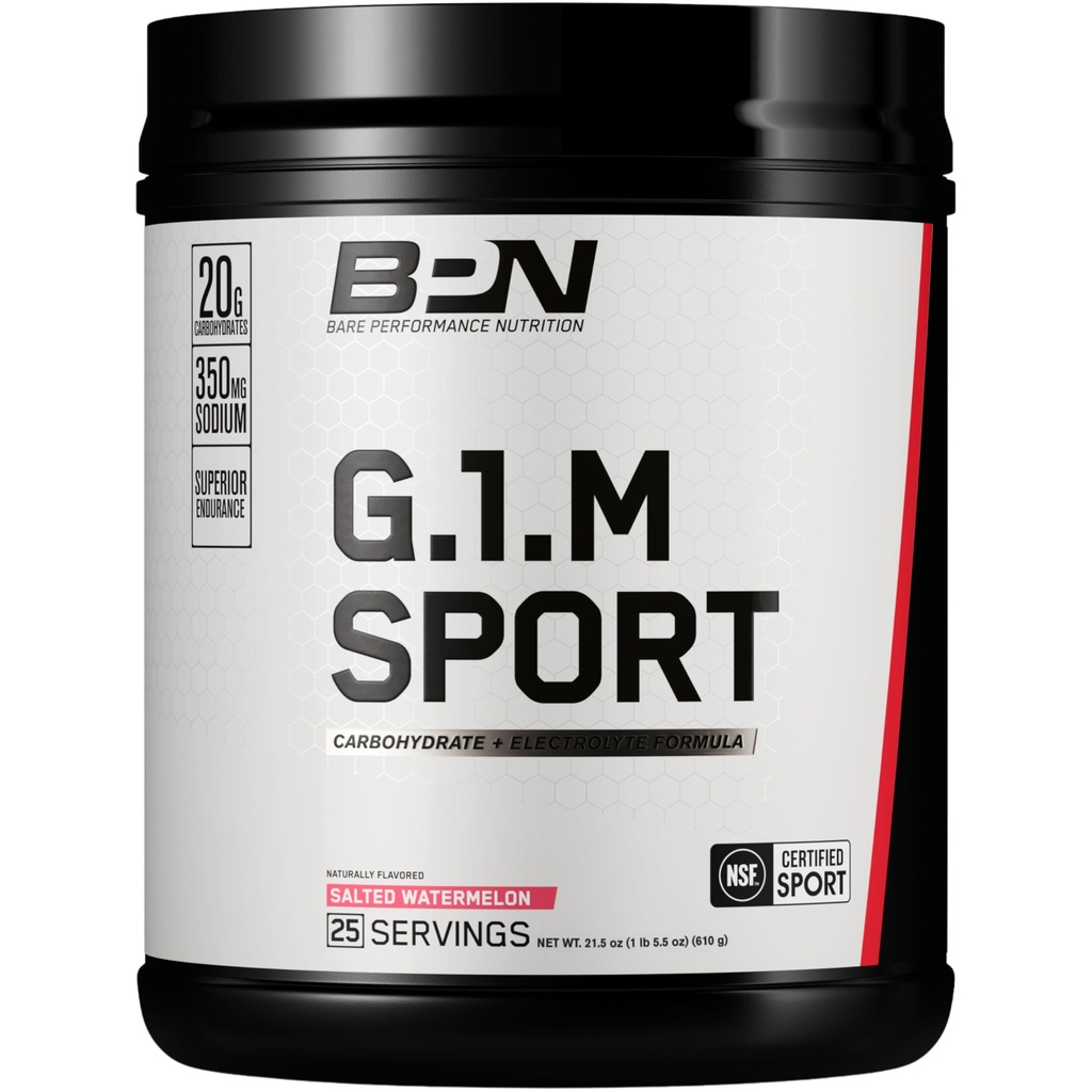 BARE PERFORMANCE NUTRITION, BPN G.1.M Go One More Sport, Endurance Training Fuel, Superior Carbohydrate & Electrolytes Powder Formula, Reduce Fatigue, Alted Watermelon, 25 εξυπηρετούν