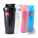 [ 4 Pack 600 ml | 20 oz Protein Shaker Bottles for Protein Mixes, 4 x Whisk Ball | Shaker Cups for Protein Shakes | BPA Free, 100% Leak Proof | Shake Bottle (A) Black/White/Pink/Blue