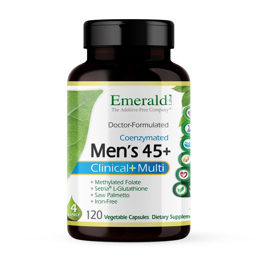 EMERALD LABS Men's 45 Plus Clinical Multi, 120 Capsules (30 Servings)