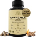 Organic Ashwagandha Root & Irish Sea Moss – 3.600 mg Ashwagandha συμπλήρωμα με μαύρο σπορέλαιο, & Burdock Root – φυτικό συμπλήρωμα για την ενέργεια, το στρες ανακούφιση, επιπλέον δύναμη, 60 Caps