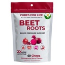 Beet Root Heart Chews, Nitric Oxide and Blood Pressure Support, Grape Seed Extract & Non-GMO Beet Root Powder Energy Supplement, Pomegranate Berry Flavor, 60 Count