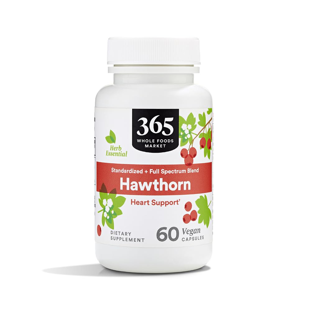 365 από Whole Foods Market, Hawthorn Standardized + Full Spectrum Blend, Υποστήριξη καρδιάς, Κάψουλες Vegan, 60 Count