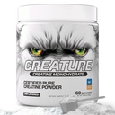 CREATURE® Creatine Monohydrate – NSF Certified for Sport®, Tested for 288+ Banned Substances– Pure Micronized Powder for Muscle, Strength, Recovery & Brain Support – Unflavored, 300G, 60 Servings