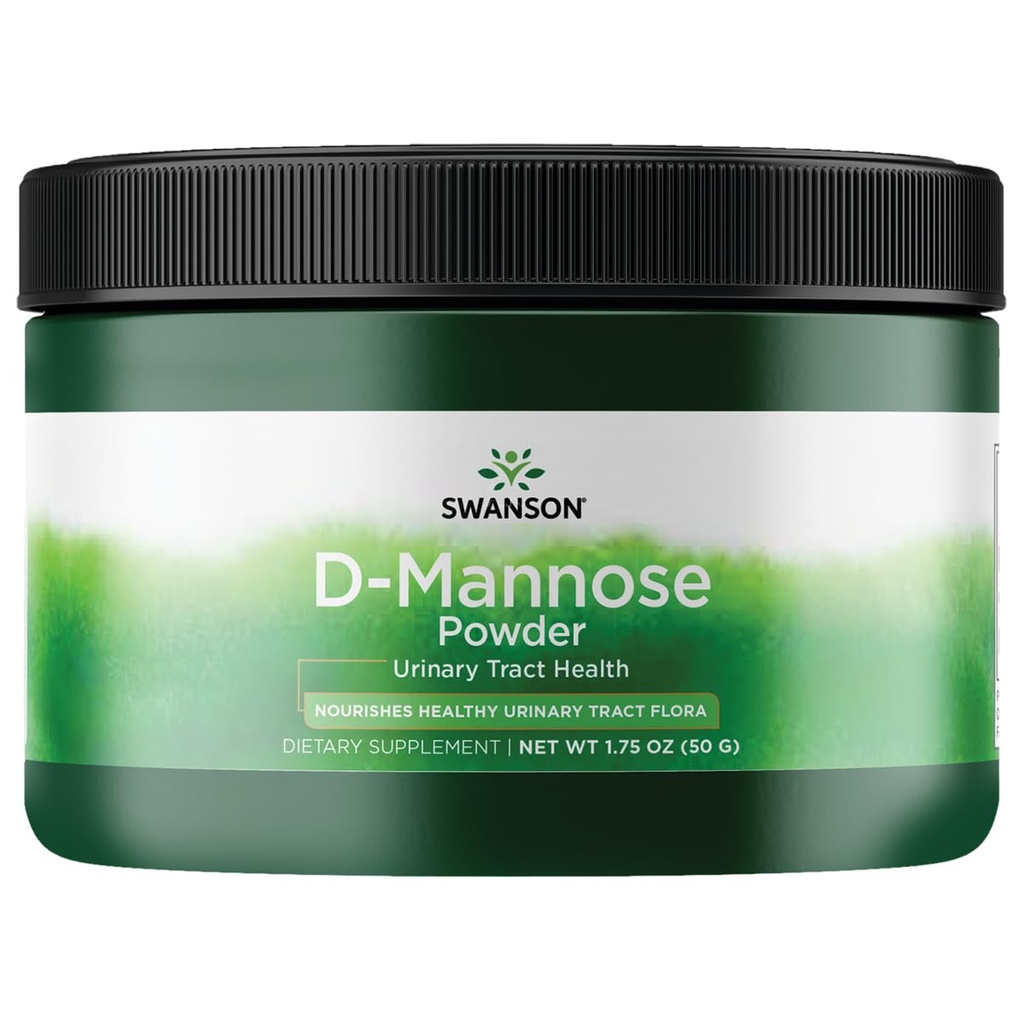 Swanson D-Mannose Bladder and Urinary Powder 1.75 oz (50 g) | Maintains Bladder Health and Nourishes Healthy Flora in the Urinary Tract, Full Spectrum Plant-Based Formula