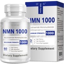 NMN 1000mg Per Serving Maximum Strength - 99% Pure NMN (Nicotinamide Mononucleotide) for NAD, Cell, Immune, Energy, Anti-Aging & Longevity, Stabilized NMN Supplements 1000mg - 60 Veggie Capsules