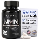 NMN Supplement 500mg - 99.9% Pure NMN Supplement Capsules for Increased NAD Levels & Healthy Aging - Third Party Tested Stabilized Capsules, cGMP Certified, 90 Liposomal NMN (45 Servings)