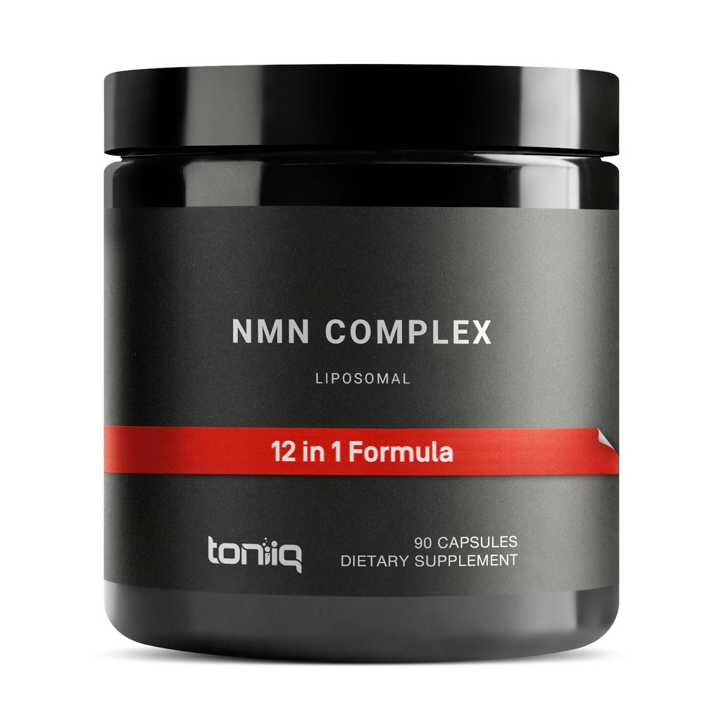 Toniiq NMN 12-in-1 Complex – 5 Liposomal Ingredients NMN, NAD+, CoQ10, Spermidine & Apigenin for Enhanced Absorption – Plus Resveratrol, Fisetin, Berberine & More – 90 Vegetarian Capsules