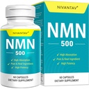 Vegan NMN Supplement 500mg, Higher Absorption - 99% Pure NMN (Nicotinamide Mononucleotide)for NAD+, Cellular Energy Immune Muscle, Anti-Aging & Longevity, Stabilized NMN - 60 Capsules (60 Days Supply)