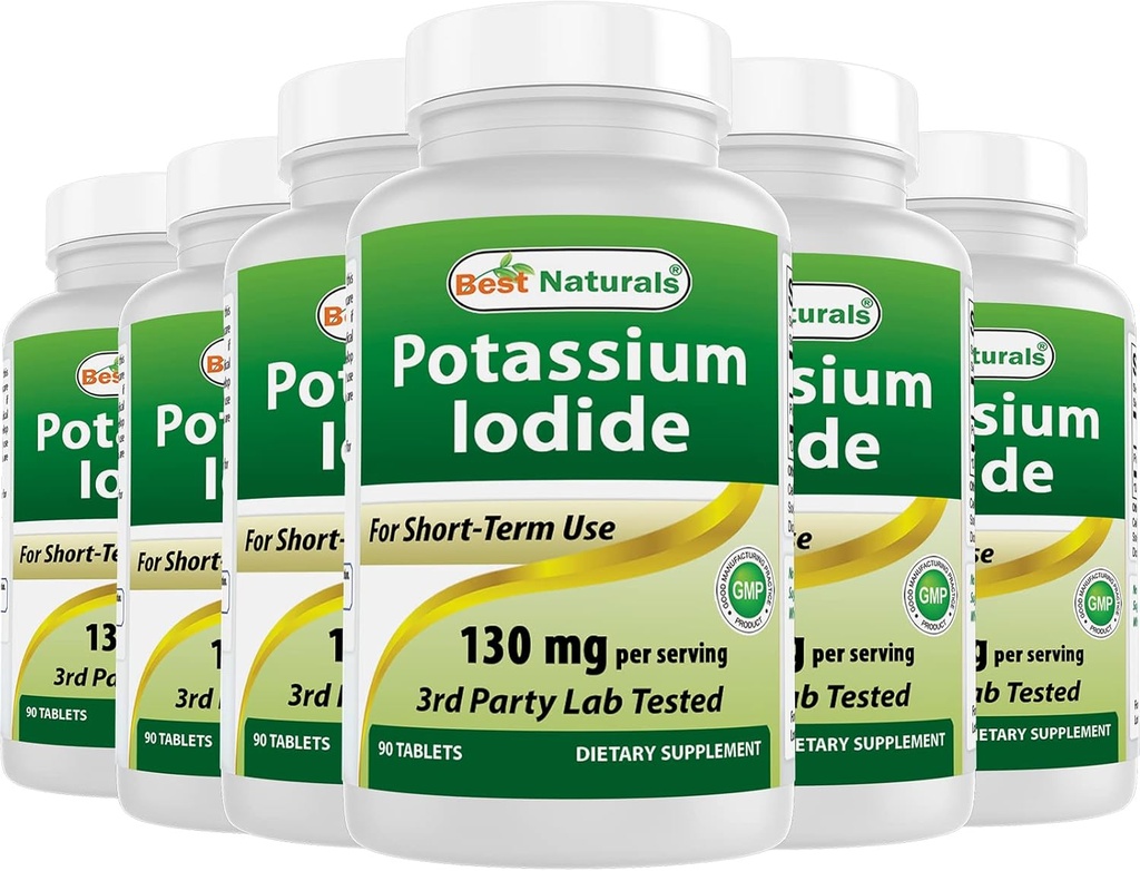 Best Naturals Ιωδιούχο κάλιο 130 mg ανά σερβιρίσματος - Συμπλήρωμα διατροφής, 90 δισκία (6)