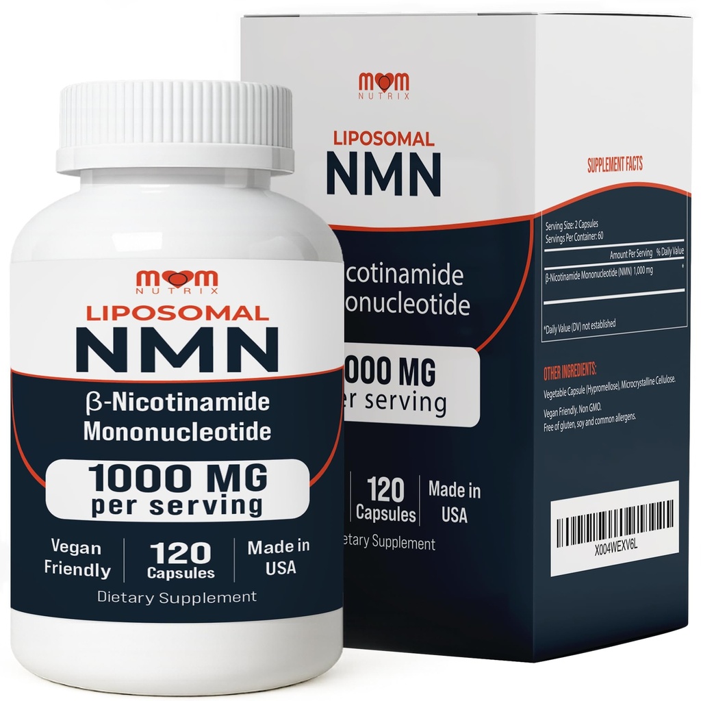 NMN Supplement 1000 mg Pure Nicotinamide Mononucleotide - NAD Precursor for Energy, Cellular Renewal & Longevity Support - Mitochondrial Support 120 Capsules - Vegan, Non GMO, Gluten Free
