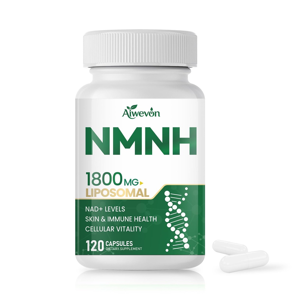 NMNH 1800mg Liposomal NAD+ Supplement, NMNH NMN Alternative with Nicotinamide Riboside & Resveratrol, NAD Booster for Cellular Energy Healthy Aging Support, 120 Vegan Capsules