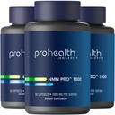 ProHealth NMN Pro 1000 (60 Capsules, 3 Pack) Clinically Studied Uthever® NMN. NAD+ Precursor for Cellular Energy, Mitochondrial Support & Healthy Aging. USA Manufactured, Triple Lab-Tested