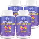Liposomal Alpha Lipoic Acid 1500mg - με Acetyl-L-Καρνιτίνη 900mg & Ubiquinol 100mg & Βιταμίνη Ε 15mg, Συμπλήρωμα ALA για Αντιοξειδωτικά Γλυκόζη Μεταβολισμός Νεύρο Ενέργεια,60 Softgels (4 Φιάλη)