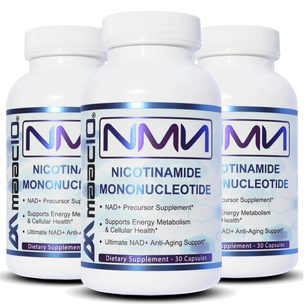 MAAC10 NMN Supplement Real Nicotinamide Mononucleotide (NMN 125mg Capsules). The Most Powerful NAD+ Precursor More Stable Than Riboside. We use 99% Pure Pharmaceutical Grade Stabilized NMN (90 Count)