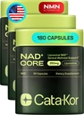 Cata-Kor NMN Supplement Alternative – Liposomal NAD+ Supplement - NAD CORE 90-Day Supply 180 Capsules
