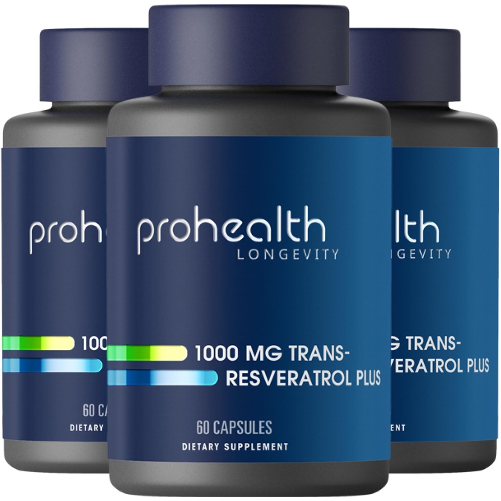 ProHealth Trans Resveratrol Plus 1000mg. Κόσμοι πιο ερευνητικό Trans-Res συμπλήρωμα. Γιατρός Formulated with Quercetin & BioEnhancers for Max Potency. Το εργαστήριο εξέτασε 98% καθαρό. 30 εξυπηρετήσεις (3 πακέτο)