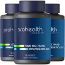 ProHealth Trans Resveratrol Plus 1000mg. Κόσμοι πιο ερευνητικό Trans-Res συμπλήρωμα. Γιατρός Formulated with Quercetin & BioEnhancers for Max Potency. Το εργαστήριο εξέτασε 98% καθαρό. 30 εξυπηρετήσεις (3 πακέτο)