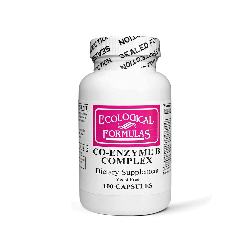 Ecological Formulas Co-Enzyme B Complex Capsules, Creamy White, 100 Count, 522021