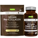 Vegan Vanilla Collagen Protein Powder & Vegan Omega-3 Bundle, Complete Collagen Booating Formula & Sustainable Algae Oil 1340mg, by Igenus