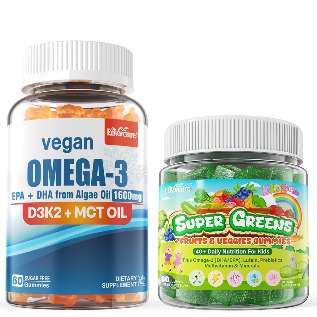 Vegan Omega 3 Gummies & Kids Super Greens Gummies