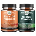 Bundle of Herbal Thyroid Support Complex - Potent Kelp Iodine with L Tyrosine Bladderwrack Selenium Ashwagandha and Digestive Enzymes with Ox Bile Trypsin Papain Bromelain Enzyme for Pancrease Cleanse