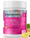 KEY NUTRIENTS Gut Health Electrolyte Powder, 3-in-1 Hydration Drink Mix with 3g Prebiotic Fiber & Akkermansia Probiotic Support, Sugar Free Passionfruit Lemonade, 16 Servings