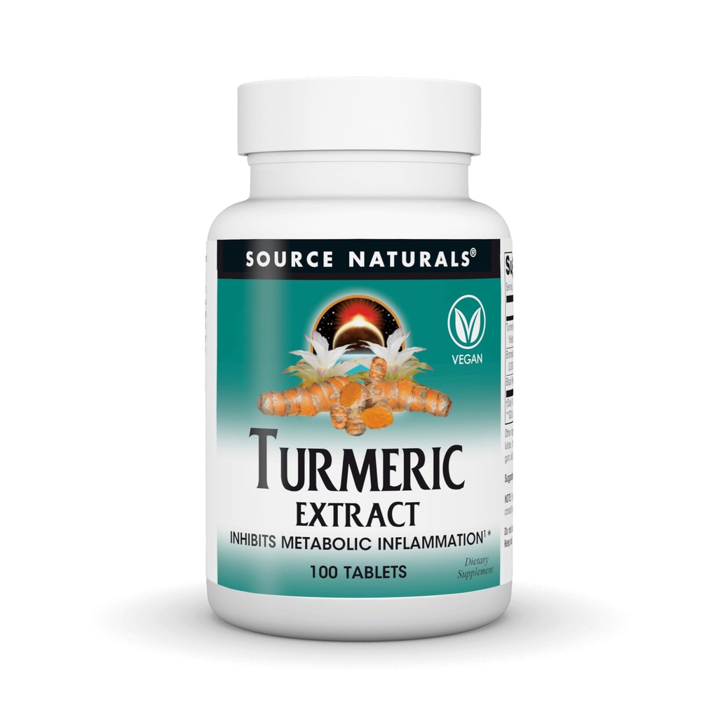 Source Naturals Turmeric Extract - 100 Tablets | Vegan Supplement to Support the Liver & its Healthy Detoxifying Properties, and Has Powerful Antioxidant Activity