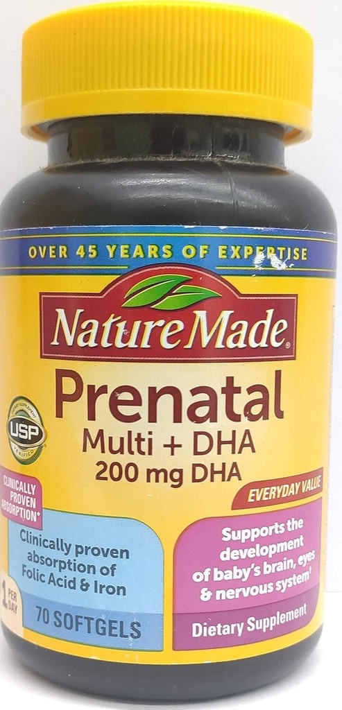 Φύση Κατασκευασμένο προγεννητικό Multi + DHA, 70 softgels