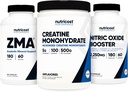Nutricost Creatine 500 γραμμάρια, Nitric Oxide 180 κάψουλες, και ZMA 180 κάψουλες Bundle